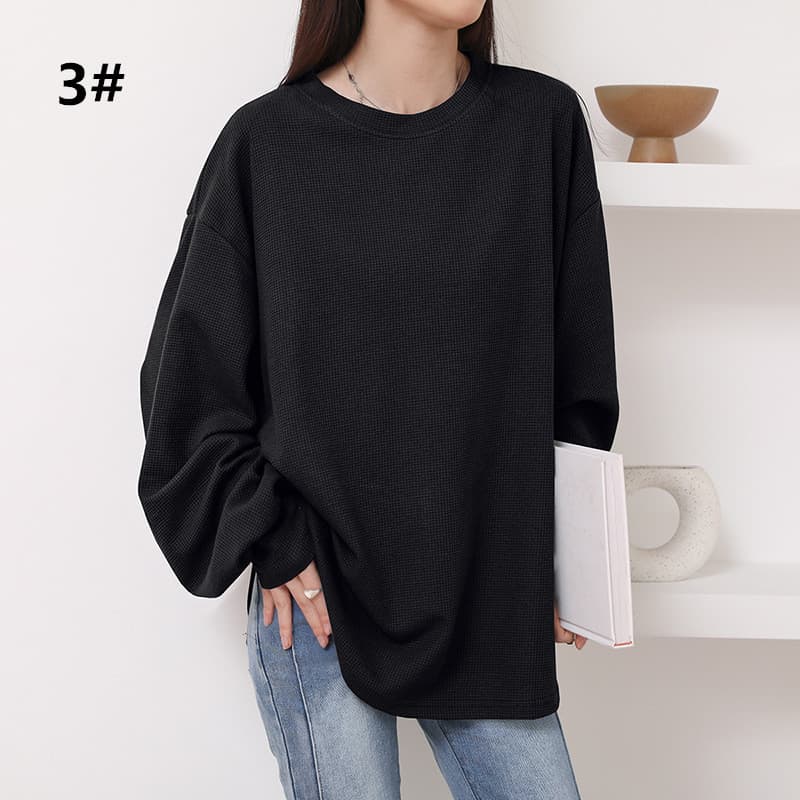 白Tシャツ 長袖ゆったりプルオーバー白Ｔシャツレディース