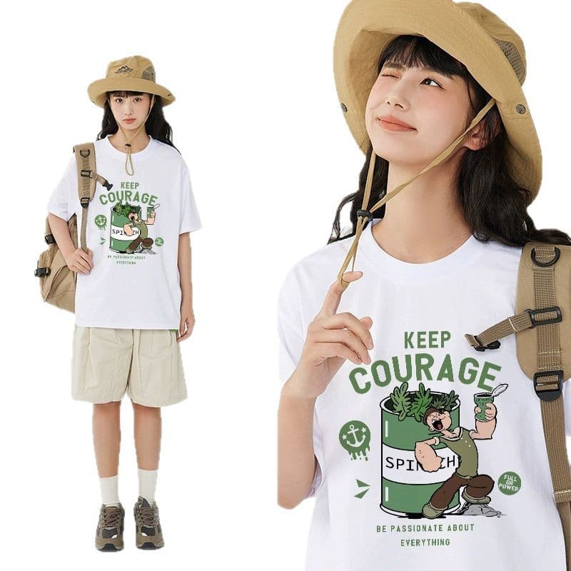 白Tシャツ ねこモチーフゆるふわ半袖