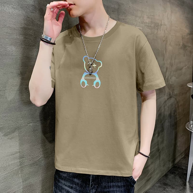 白Tシャツ メンズ 夢見るくまさん 半袖カットソー