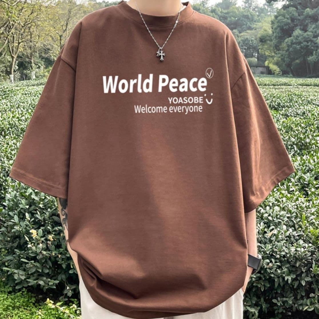 白Tシャツ メンズ メッセージプリント半袖