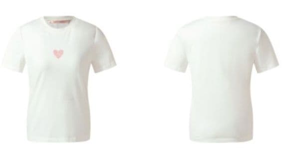 白Tシャツ レディース ハートワンポイント