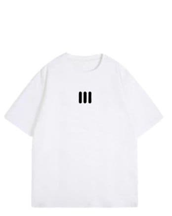 白Tシャツ レディース 三本線モチーフゆったり長袖