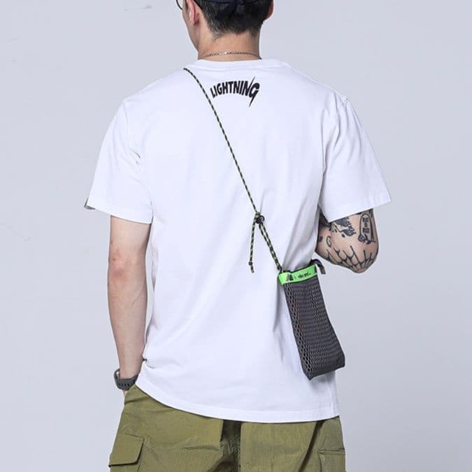 白Tシャツ メンズ ライトニングベア グラフィック半袖