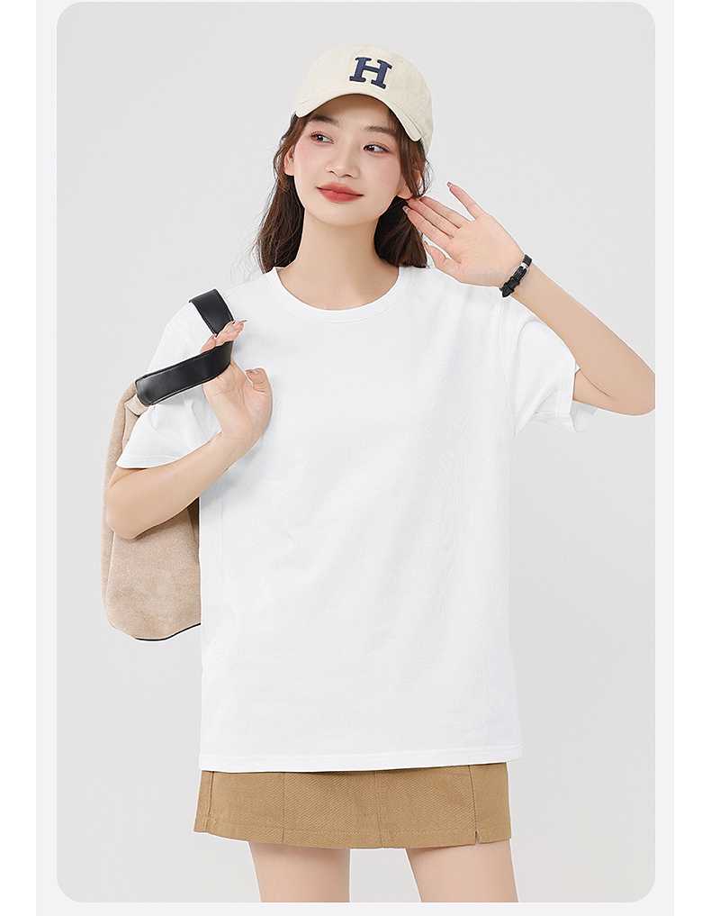 白Tシャツ レディース ゆったりシルエット丸首半袖