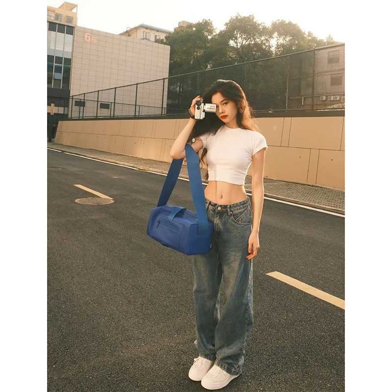 白Tシャツ レディース すっきりフィット短丈クロップドトップス