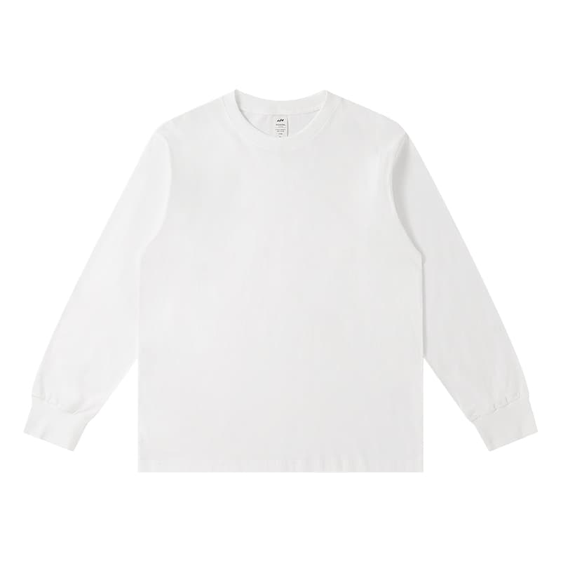 白Tシャツ メンズ ゆったり肩落ち長袖カットソー