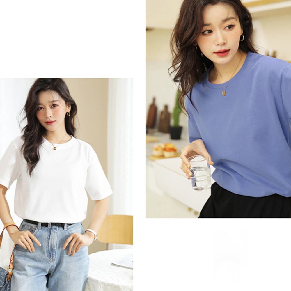 白Tシャツ 定番無地半袖シャツ クルーネック カットソー 全8色