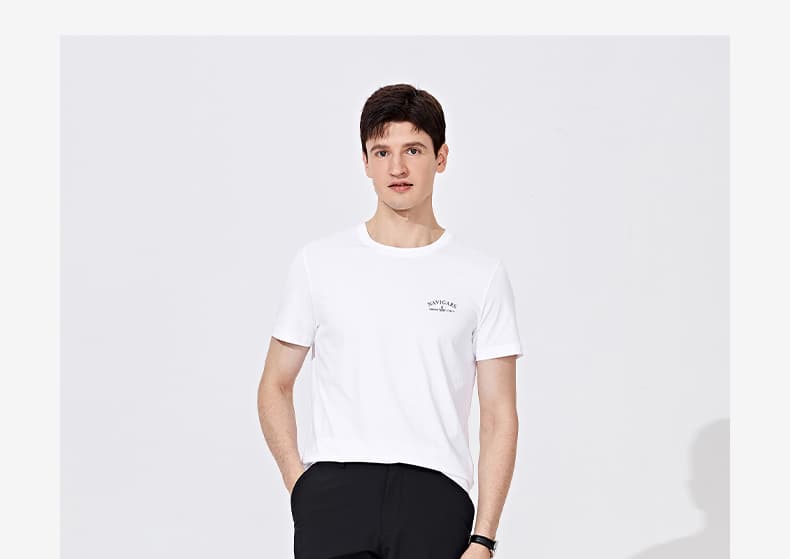 白Tシャツ 涼感抗菌クルーネック半袖