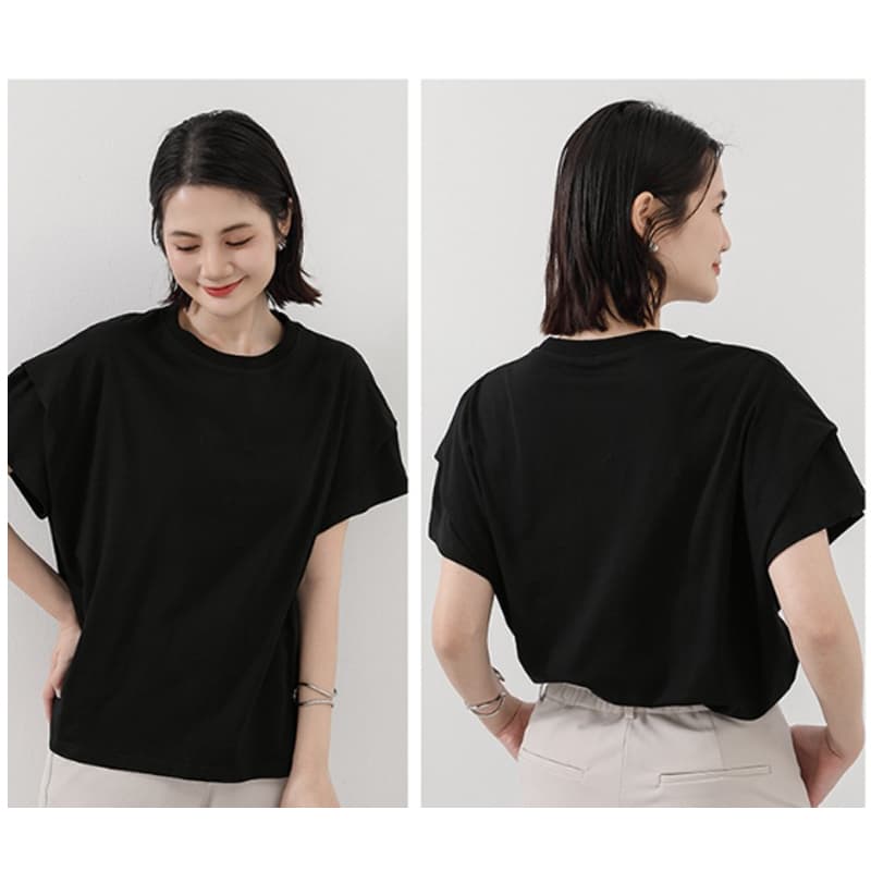 白Tシャツ 半袖Tシャツ レディース 春夏 丸首 無地 シンプル きれいめ カットソー
