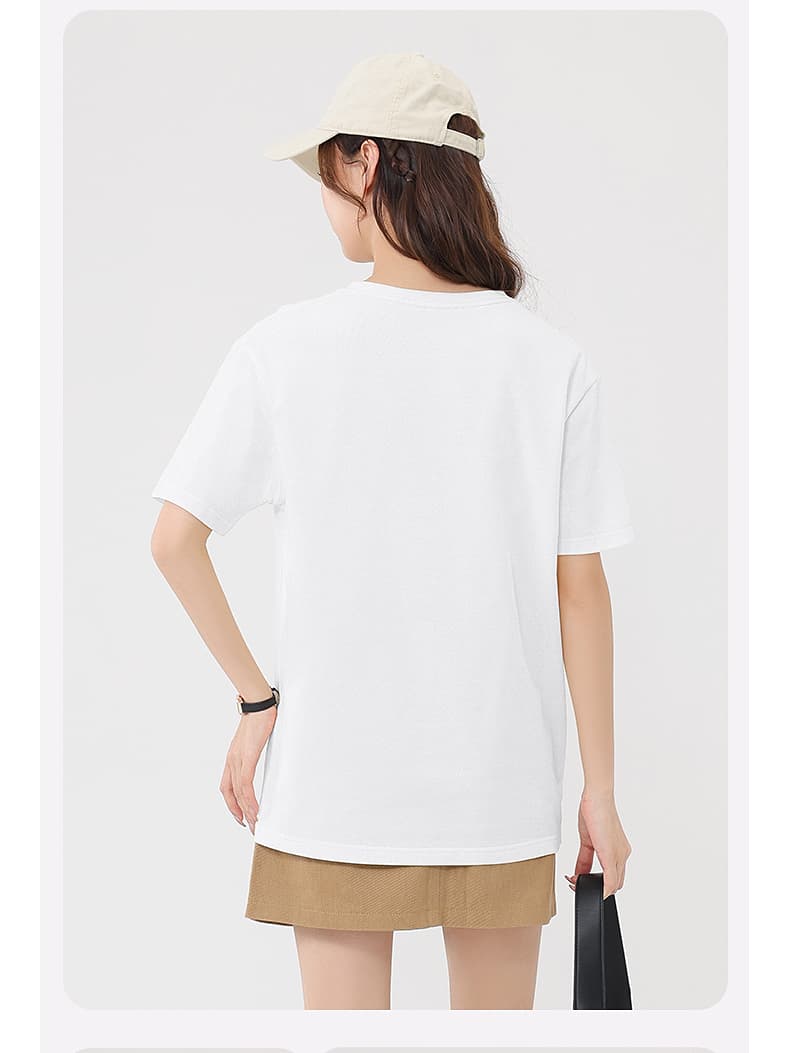 白Tシャツ レディース ゆったりシルエット丸首半袖