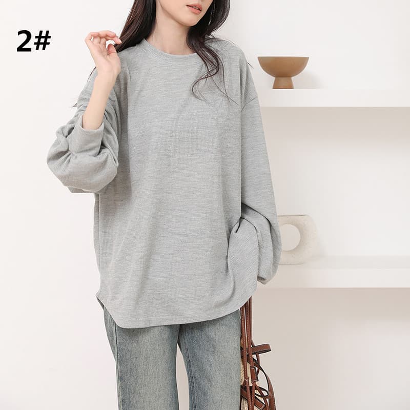 白Tシャツ 長袖ゆったりプルオーバー白Ｔシャツレディース