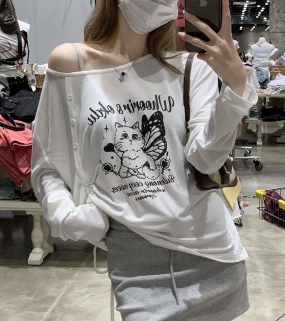 白Tシャツ 白色長袖カットソー 紫外線カット ゆったりシルエット