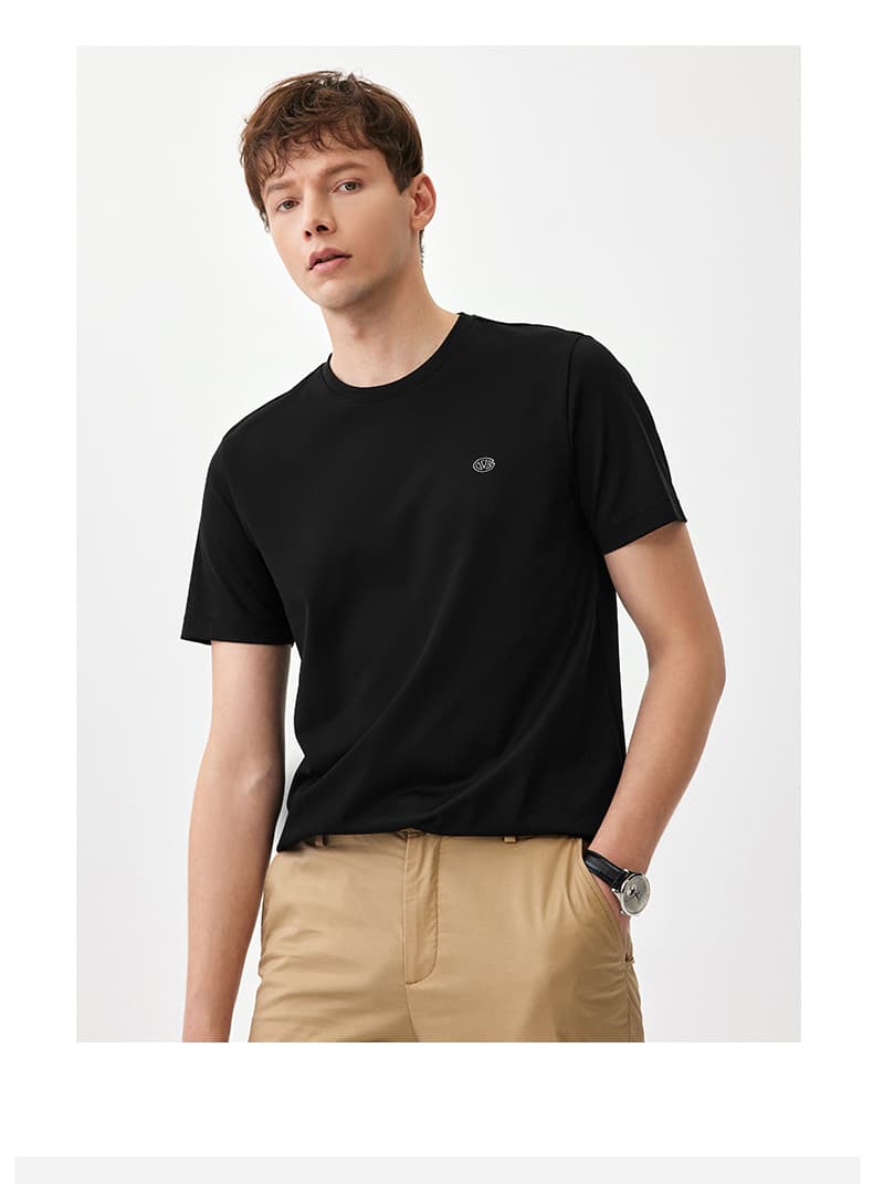 白Tシャツ メンズ シンプル清潔感丸首半袖シャツ
