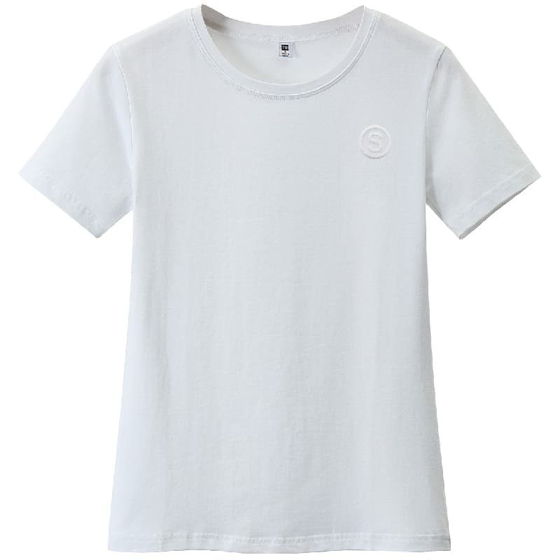 白Tシャツ レディース 洗練シンプル丸首半袖カットソー