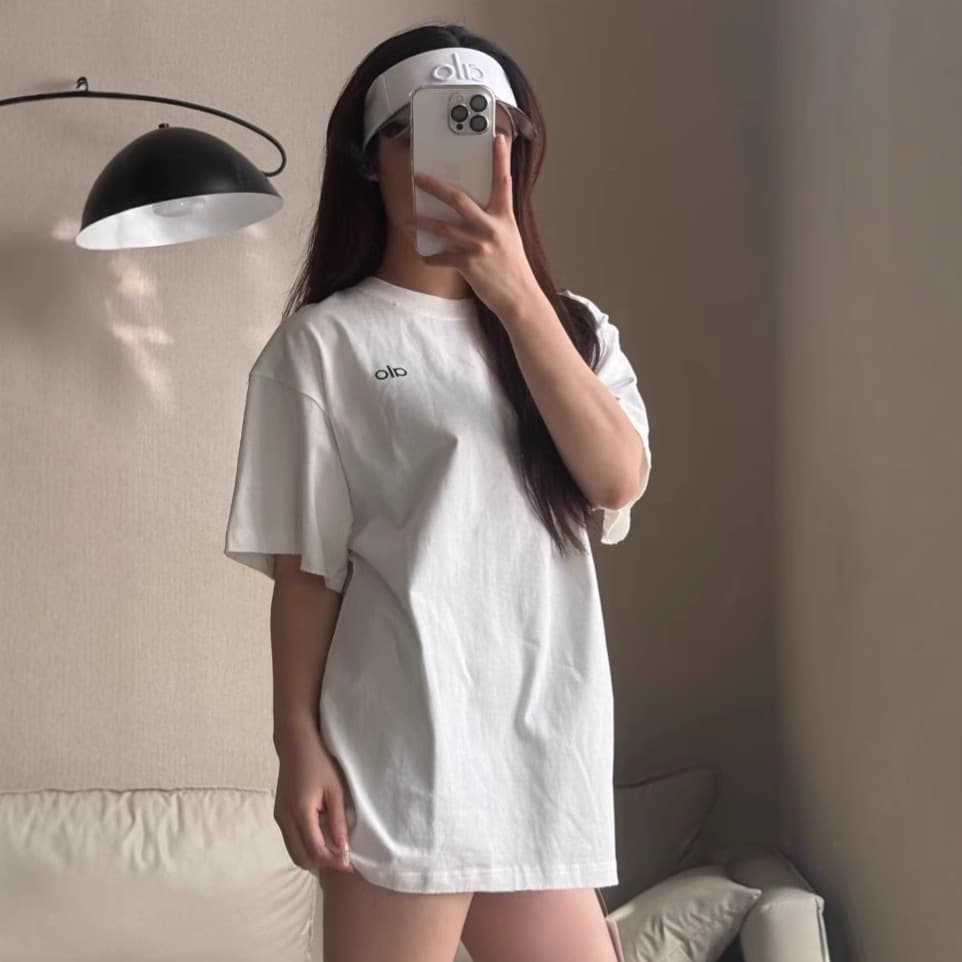 白Tシャツ レディース シンプルワンポイントゆったり半袖