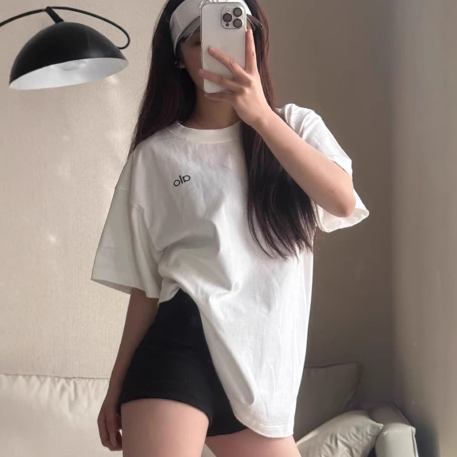 白Tシャツ レディース シンプルワンポイントゆったり半袖