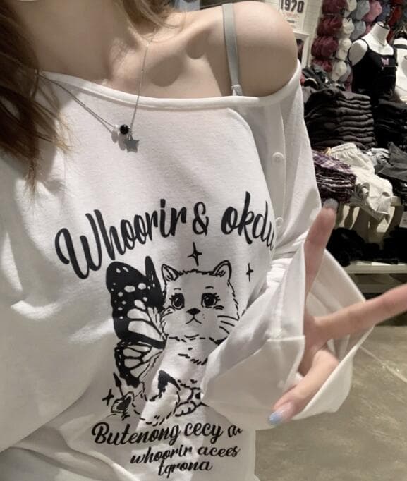 白Tシャツ 白色長袖カットソー 紫外線カット ゆったりシルエット