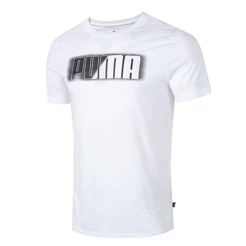 白Tシャツ グラデーションロゴ入り半袖シャツ