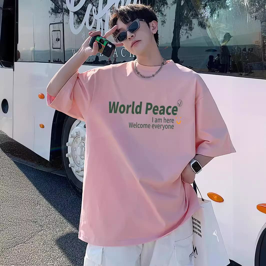 白Tシャツ メンズ メッセージプリント半袖