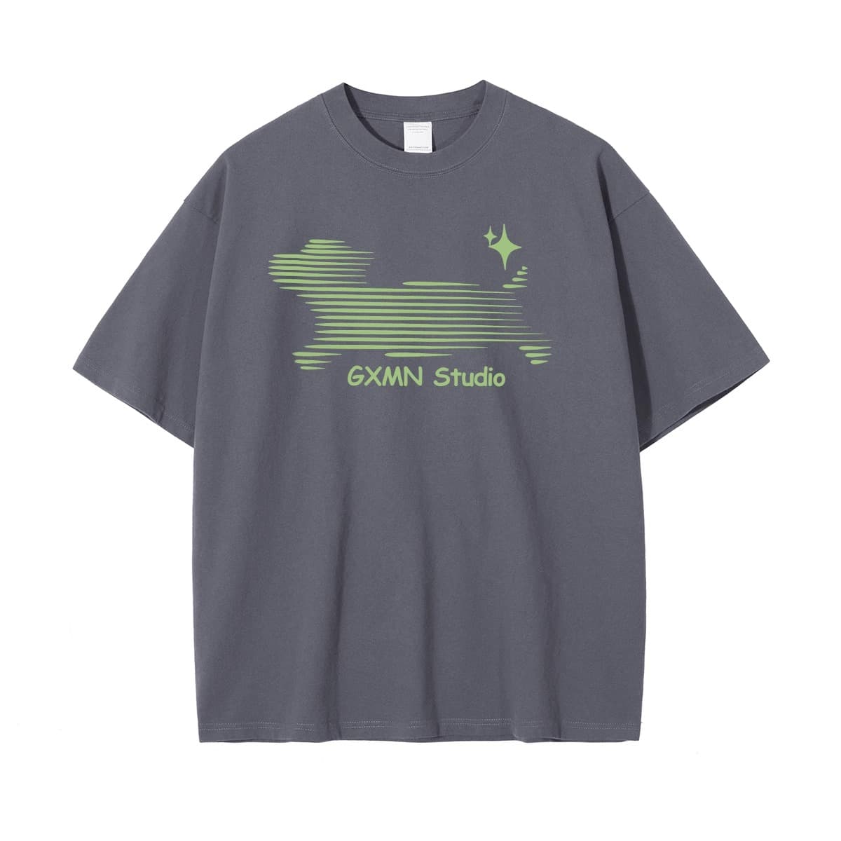 白Tシャツ メンズ 星光流線 ゆったりカットソー
