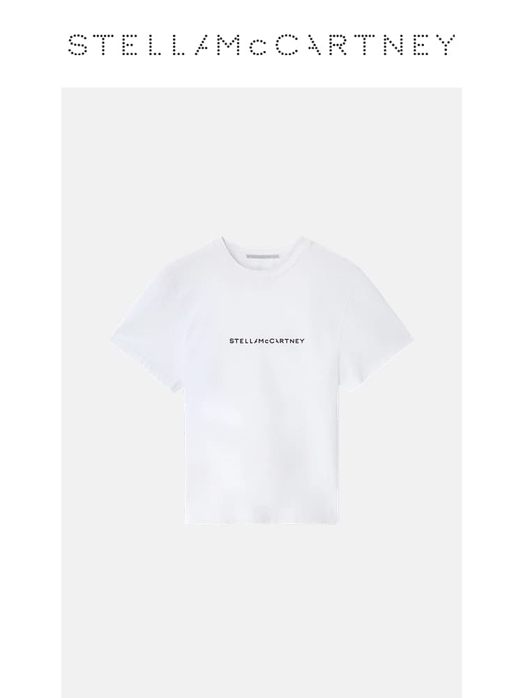 白Tシャツ シンプル胸元ロゴ入り半袖カットソー