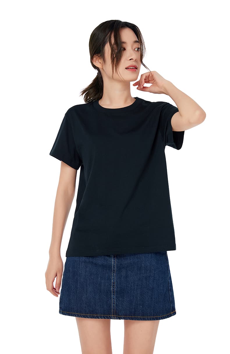白Tシャツ レディース シンプル丸首コットンシャツ