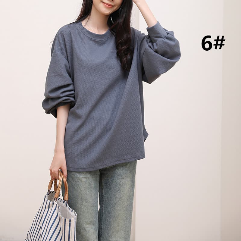 白Tシャツ 長袖ゆったりプルオーバー白Ｔシャツレディース
