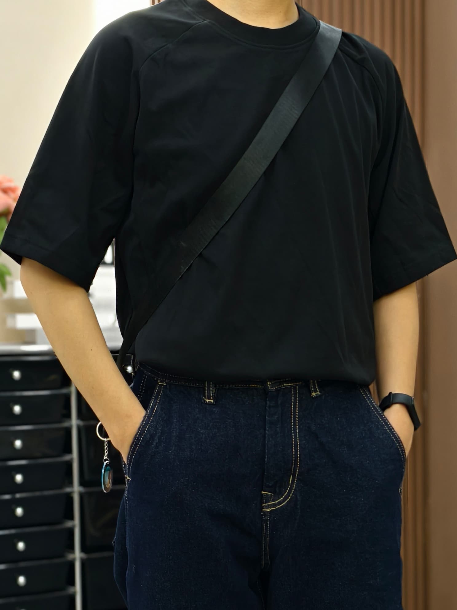 白Tシャツ メンズ ゆとりラグラン半袖シャツ