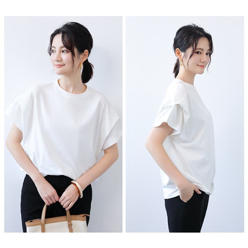 白Tシャツ 半袖Tシャツ レディース 春夏 丸首 無地 シンプル きれいめ カットソー
