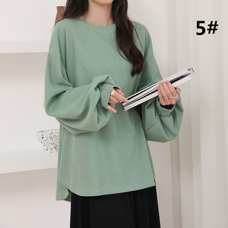白Tシャツ 長袖ゆったりプルオーバー白Ｔシャツレディース