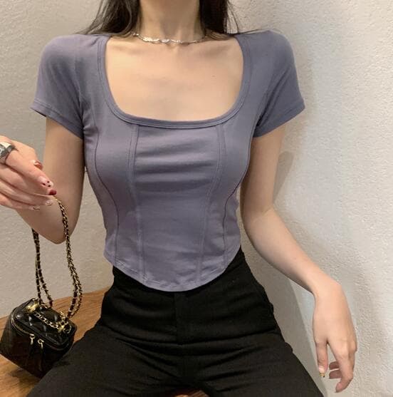 白Tシャツ レディース白半袖スリムトップス