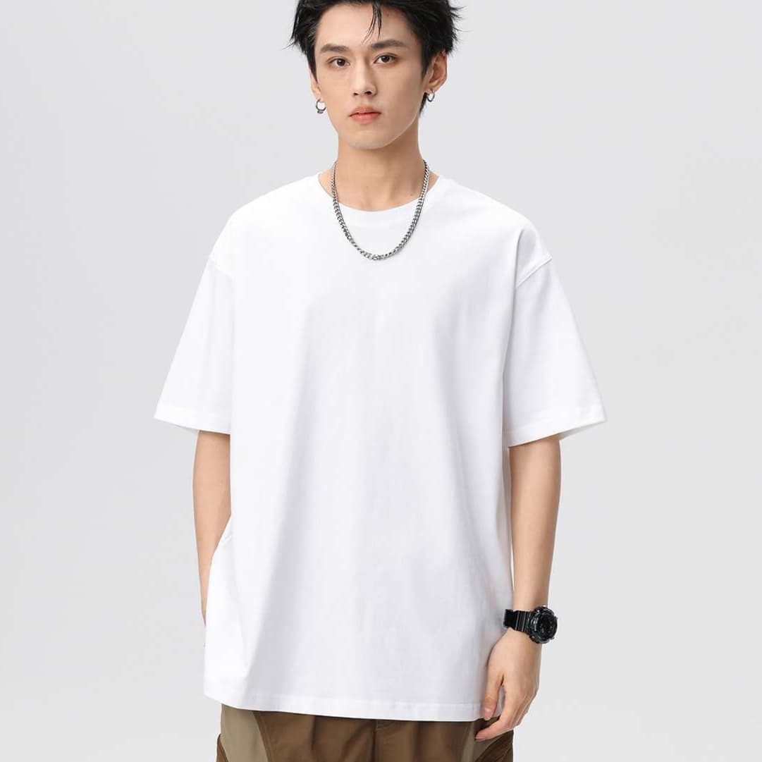 白Tシャツ 無地クルーネック半袖シャツ ベーシック白色