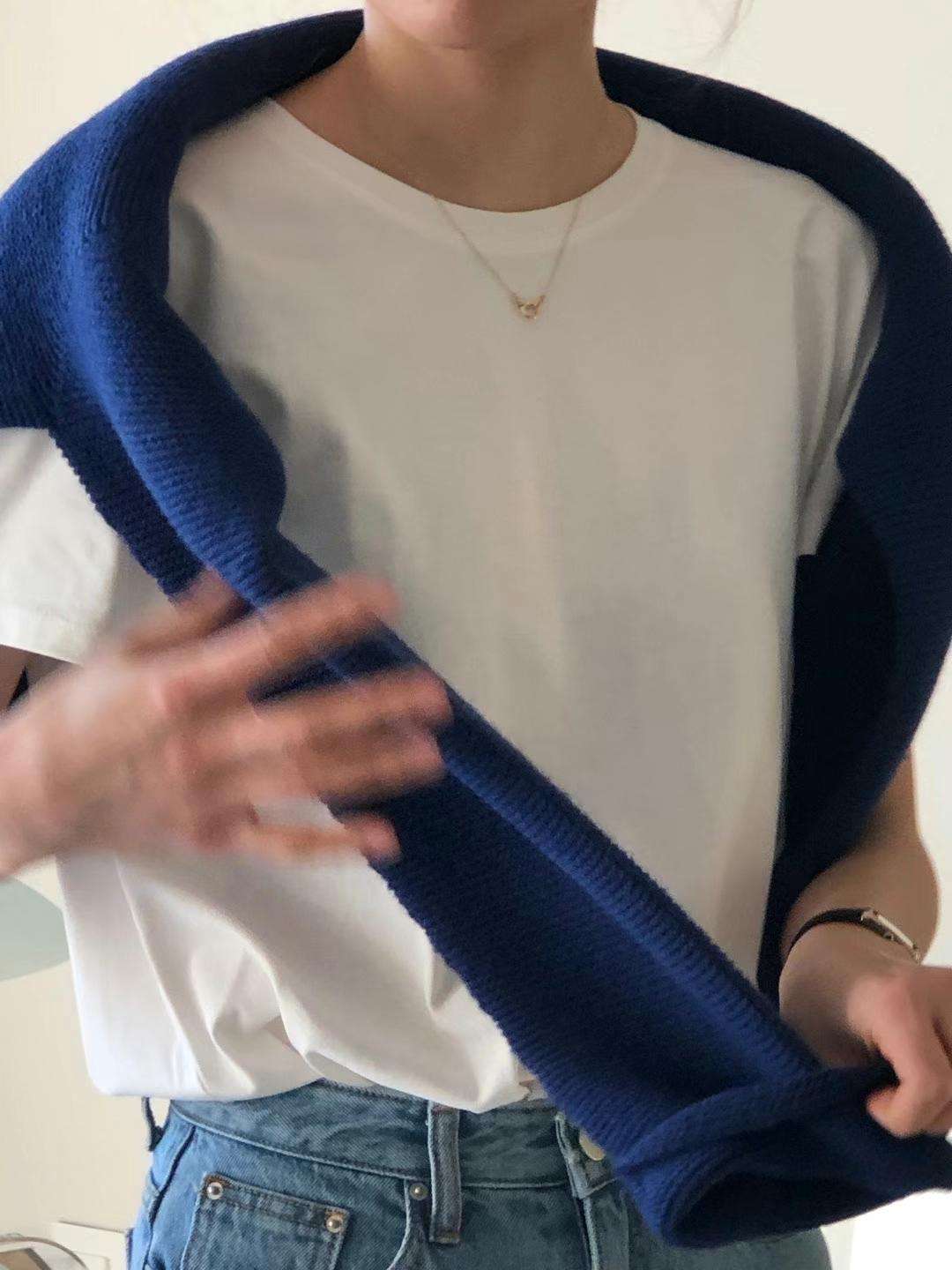 上質無地クルーネック白Tシャツ ベーシック定番