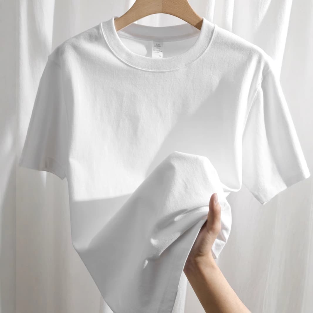 白Tシャツ 純白コットン半袖シャツ極上の着心地