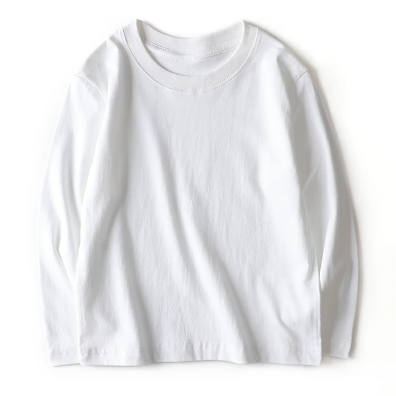 白Tシャツ 上質な白無地シンプル長袖トップス