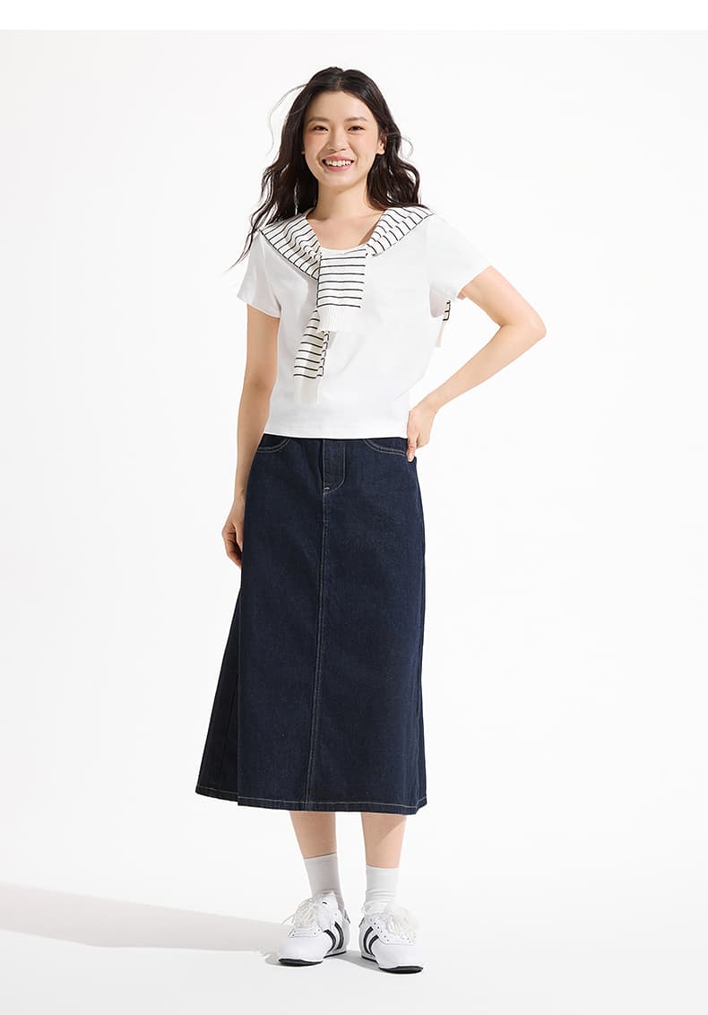 白Tシャツ なめらか素肌 ベーシック半袖シャツ
