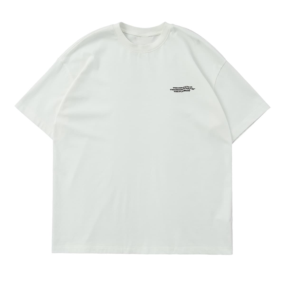 白Tシャツ 文字アート風プリント半袖シャツ