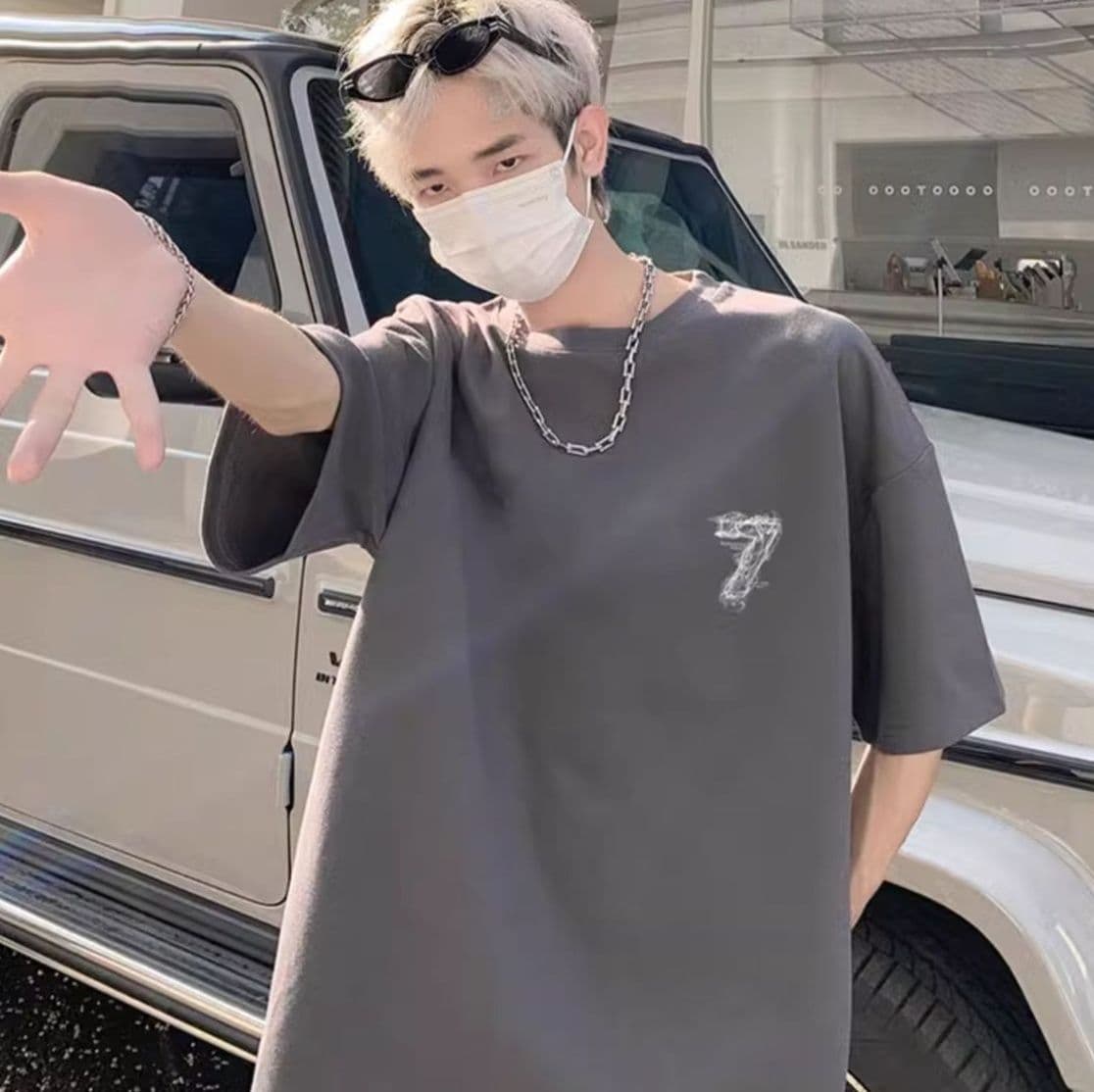 白Tシャツ メンズ 幻想印象派半袖Tシャツ