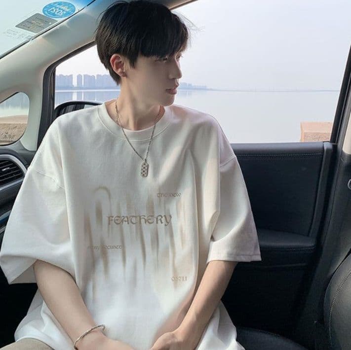 白Tシャツ メンズ 翼の詩 オーバーサイズ半袖