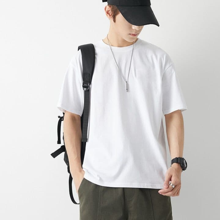 白Tシャツ メンズ やわらか素材の定番クルーネック