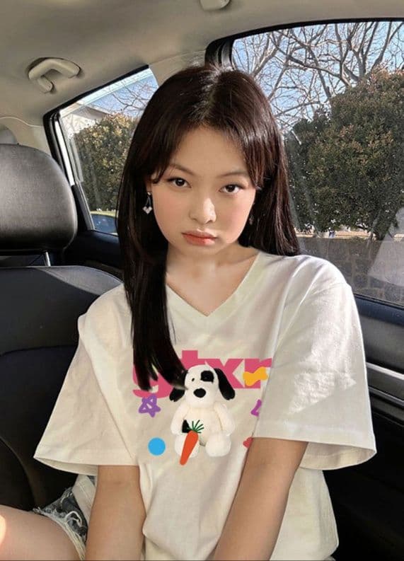 白Tシャツ レディース ゆるかわいぬプリント半袖シャツ