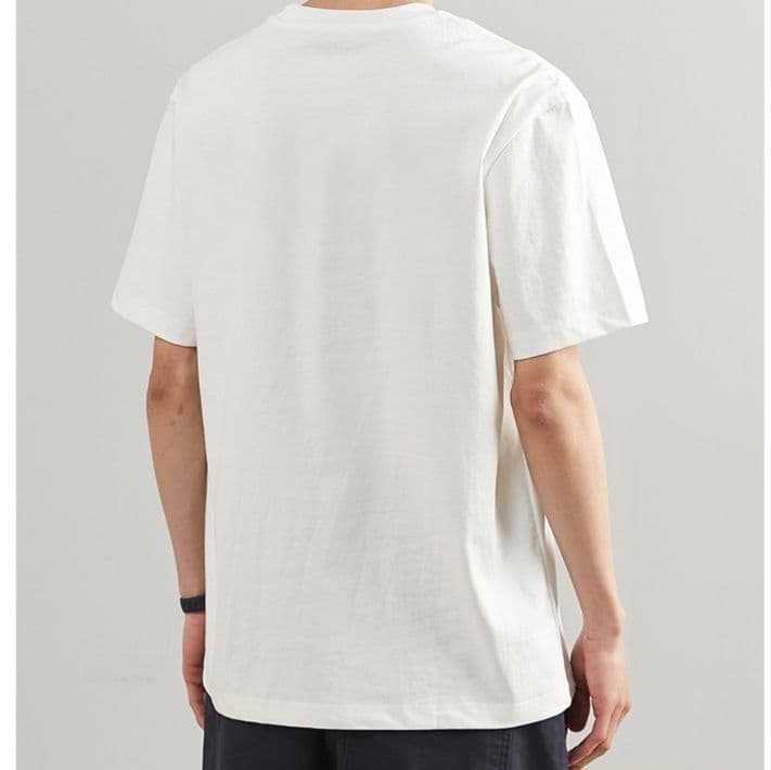 白Tシャツ メンズ 夕焼けポイント 余裕シルエット半袖