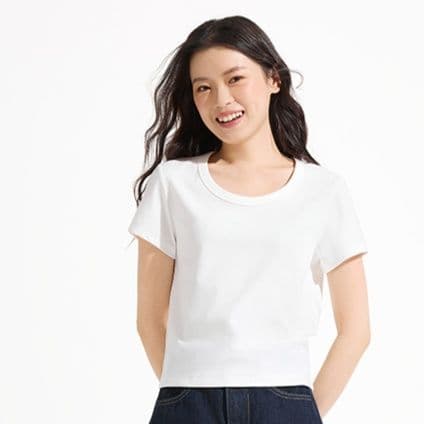 白Tシャツ なめらか素肌 ベーシック半袖シャツ