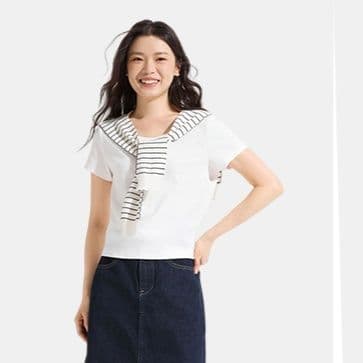 白Tシャツ なめらか素肌 ベーシック半袖シャツ