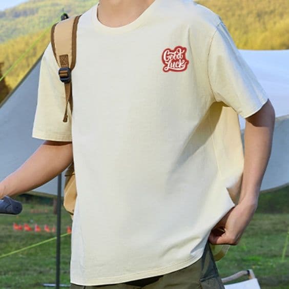 白Tシャツ 重砕純綿クルーネック半袖Tシャツ
