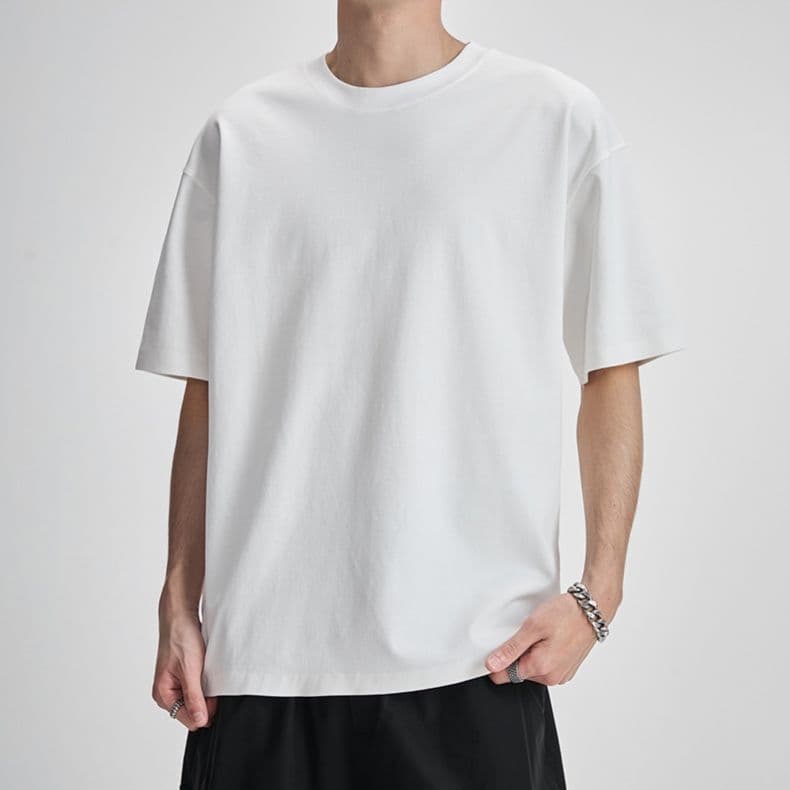 白Tシャツ ゆったりシルエット 万能無地シャツ
