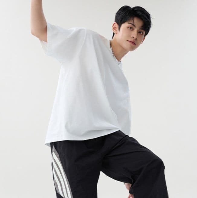 白Tシャツ ベーシック無地クルーネック半袖シャツ