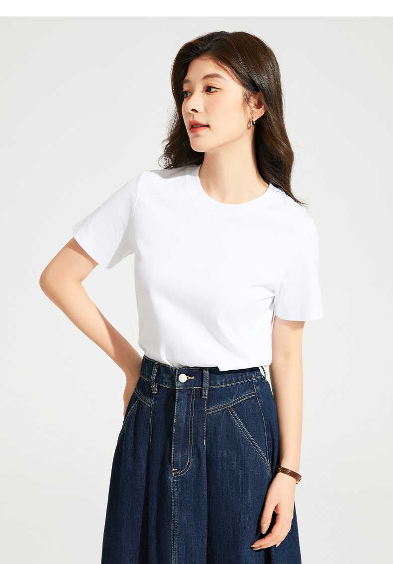 白Tシャツ すっきり着こなせる定番丸首半袖