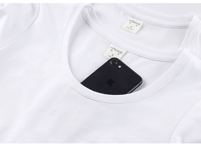 白Tシャツ なめらか素肌 ウェーブネック半袖
