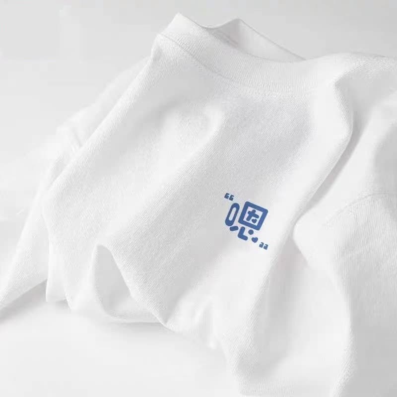 白Tシャツ メッセージワンポイント半袖シャツ